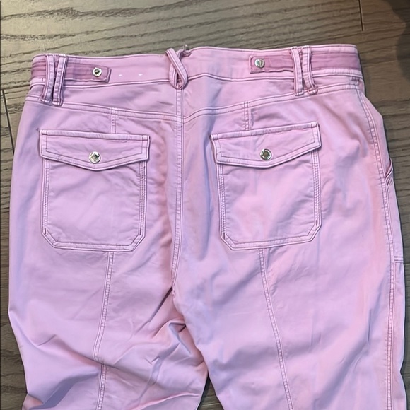 White House Black Market Pink Cropped or straight cargo style Pants - Picture 8 of 11